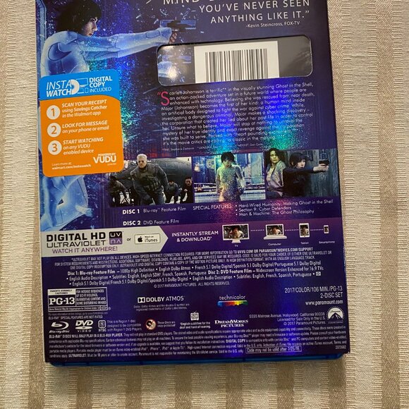 GHOST IN THE SHELL BLU-RAY + DVD + DIGITAL HD MOVIE - Picture 2 of 6